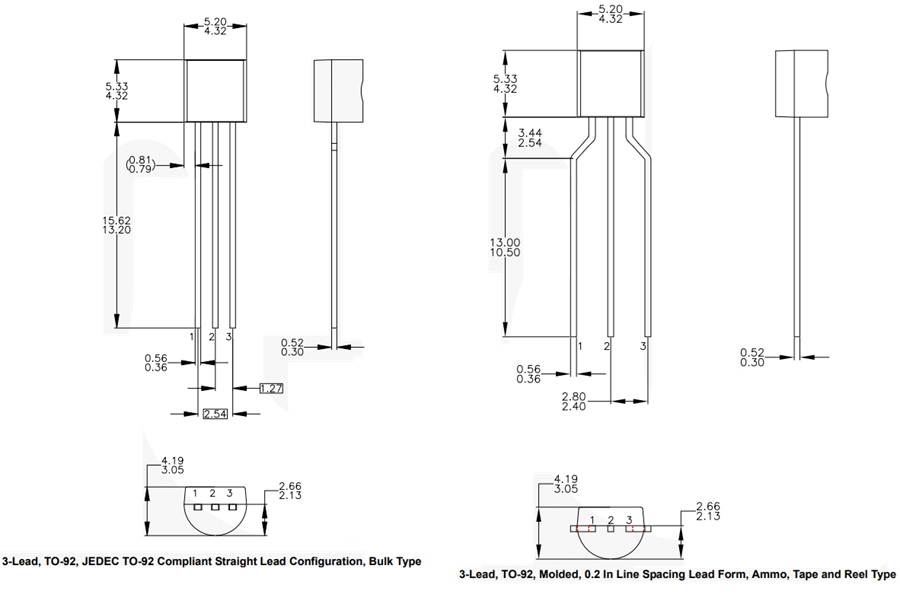BC549 dIMENSIONS