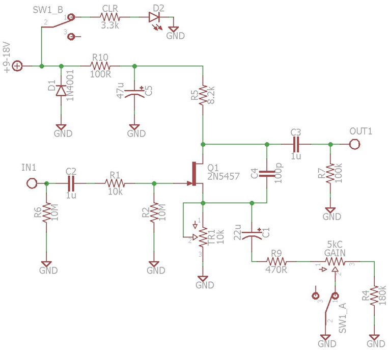 Gain/Boost Preamp with Tone Shaping