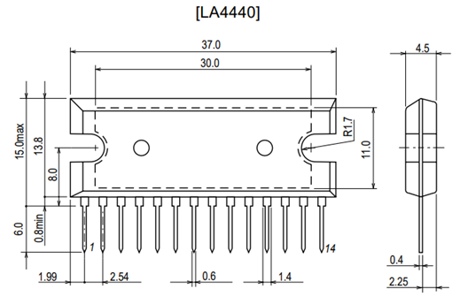 LA4440 Mechanical Dimensions