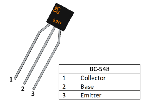 BC548 NPN Transistor Pinout Config