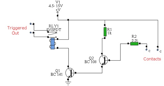 Relay Driver / Trigger Control Using BC108