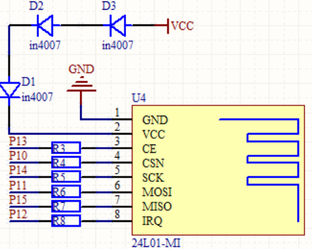 nRF24L01 Module Connection Circuit