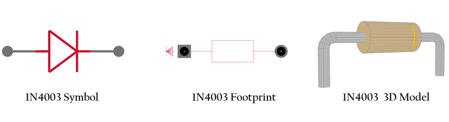 1N4003 Diode CAD Models