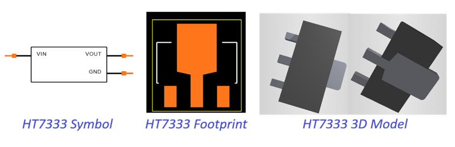 HT7333 Voltage Regulator CAD Models