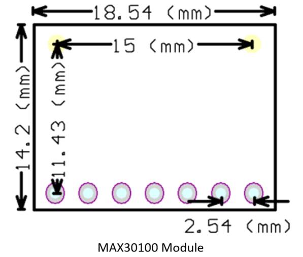 MAX30100 module dimensions