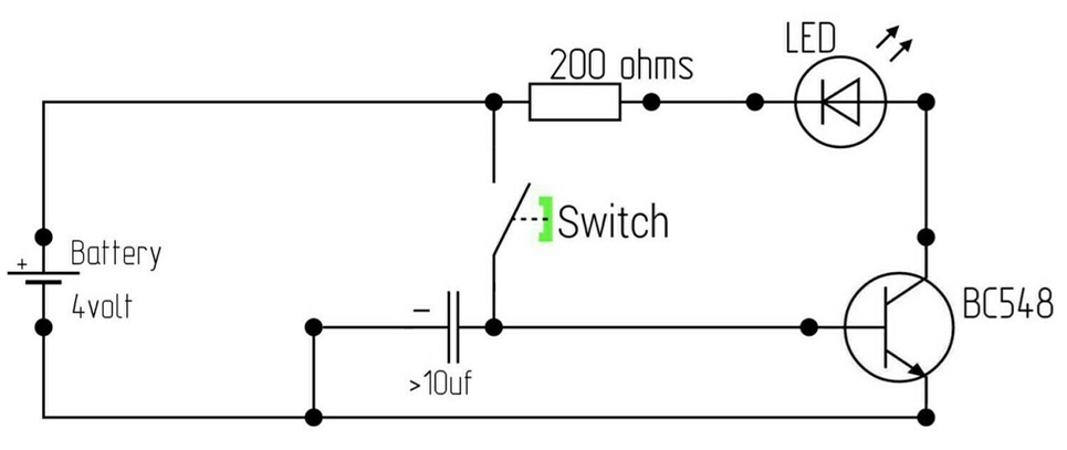 BC548 Transistor Working in Circuit