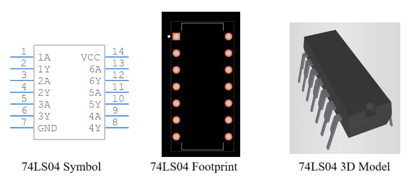 74LS04 CAD Models