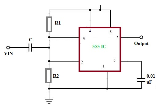 Schmitt Trigger Using a 555 Timer