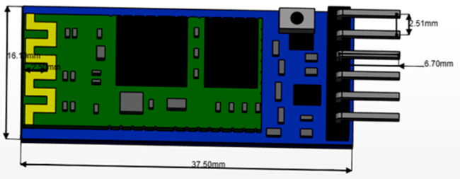 HC-05 Module Mechanical Drawing