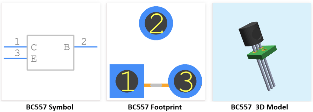 BC557 PNP Transistor CAD MODEL