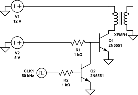 2N5551 as a High-Voltage Driver for a Transformer