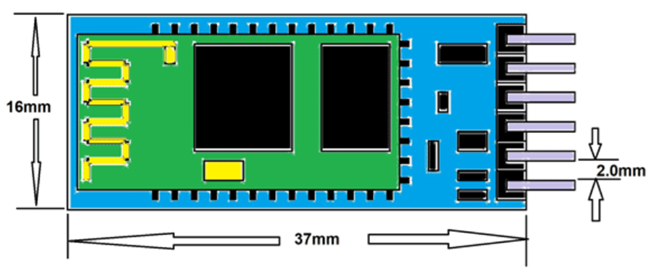 HC-06 Module Mechanical Drawing