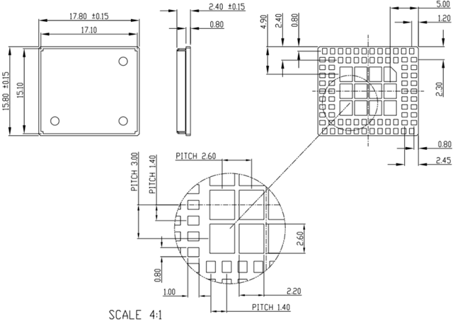 SIM800L Mechanical Drawing