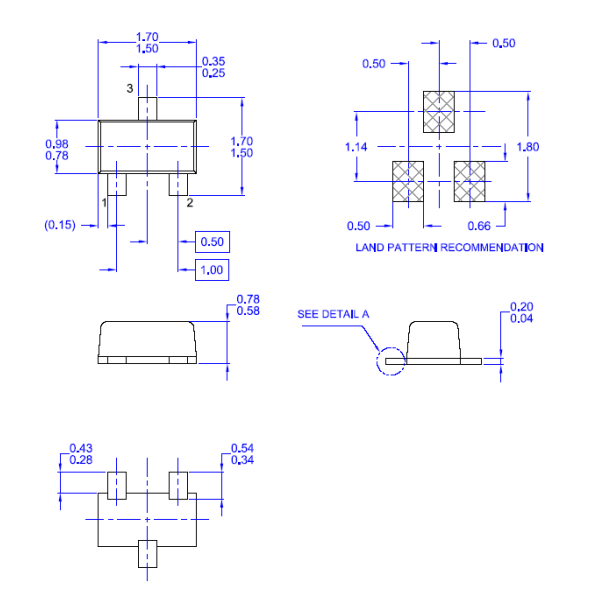 MMBT2222A Mechanical Dimensions