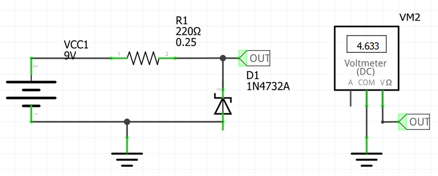 1N4732A as a Simple Shunt Voltage Regulator