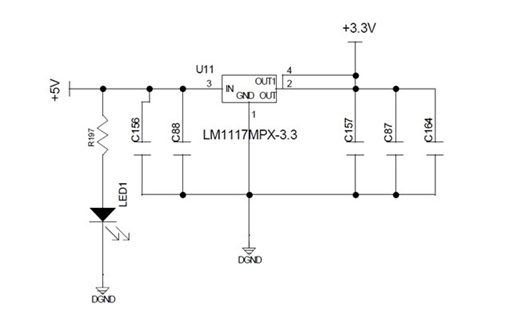LM1117 5V to 3.3V Regulator Circuit