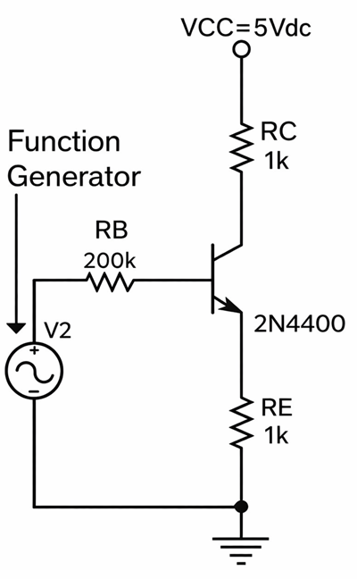  2N4400 Transistor as a Common-Emitter Amplifier