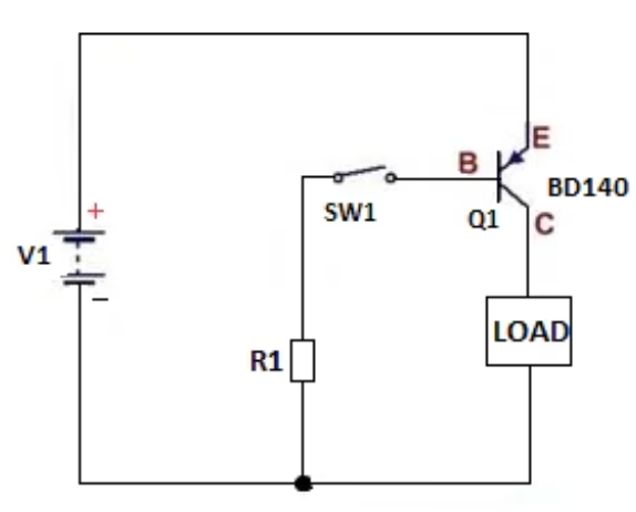 BD140 Transistor as a High-Side Switch