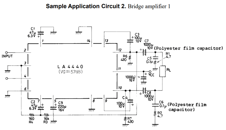 Application Circuit – Bridge Amplifier 2