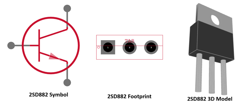 D882 NPN Transistor CAD Models