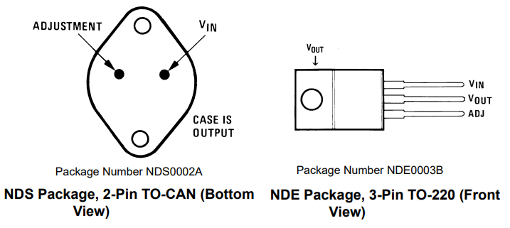 Pin Configuration of LM338