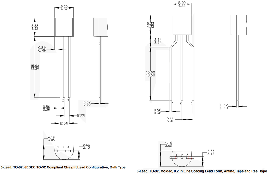 BC548 Transistor Dimensions