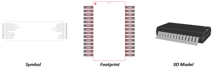 PIC16F886 8-Bit Microcontroller CAD Models