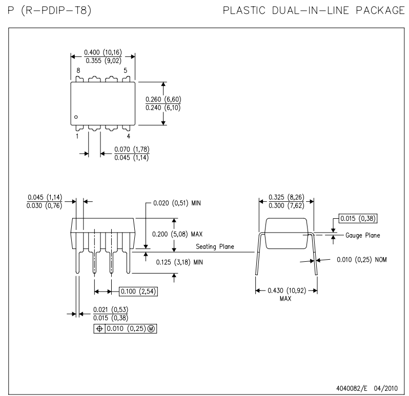 LM4562 Mechanical Drawing