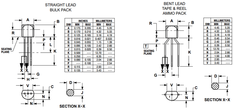 2N4403 Mechanical Dimensions