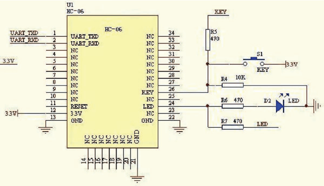 HC-06 Bluetooth Module Application Circuit