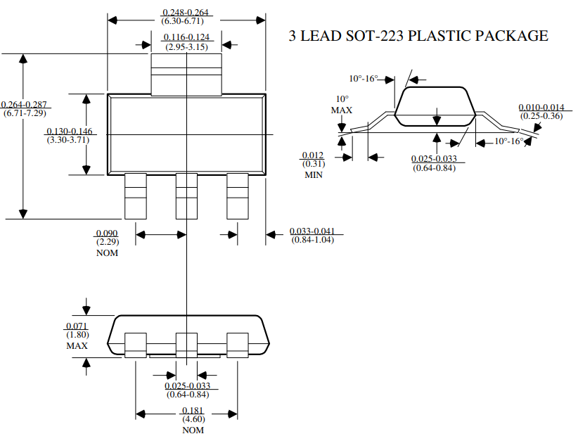 AMS1117 Mechanical Dimensions