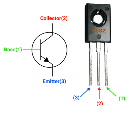 D882 NPN Transistor Pinout Config