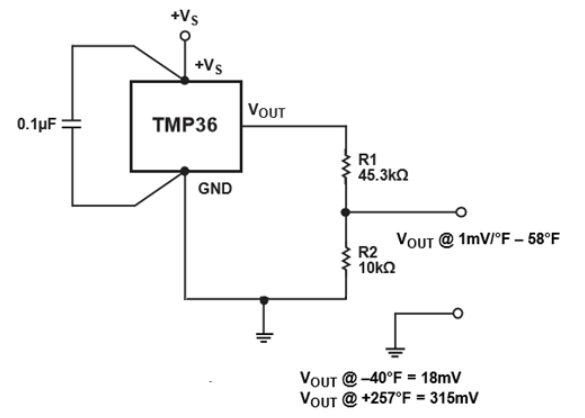TMP36 Working in a Circuit