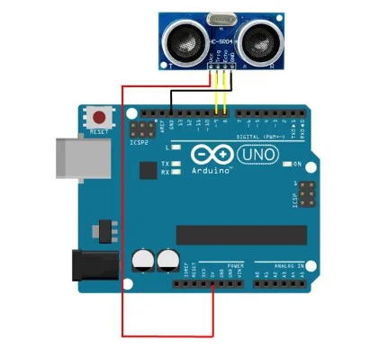 Figure 7. Connecting an Ultrasonic Sensor to an Arduino