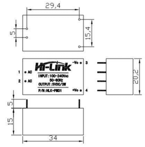 HLK-PM01 Mechanical Dimensions