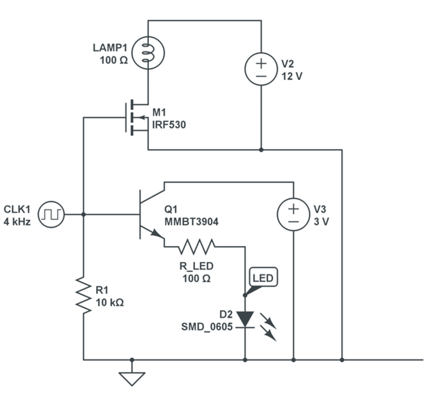 Using MMBT3904 as a Level-Shifted LED Driver