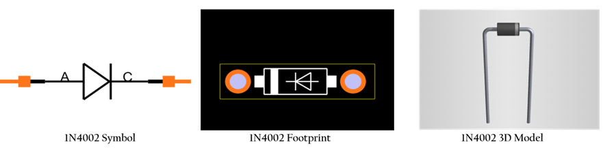1N4002 Diode CAD Models