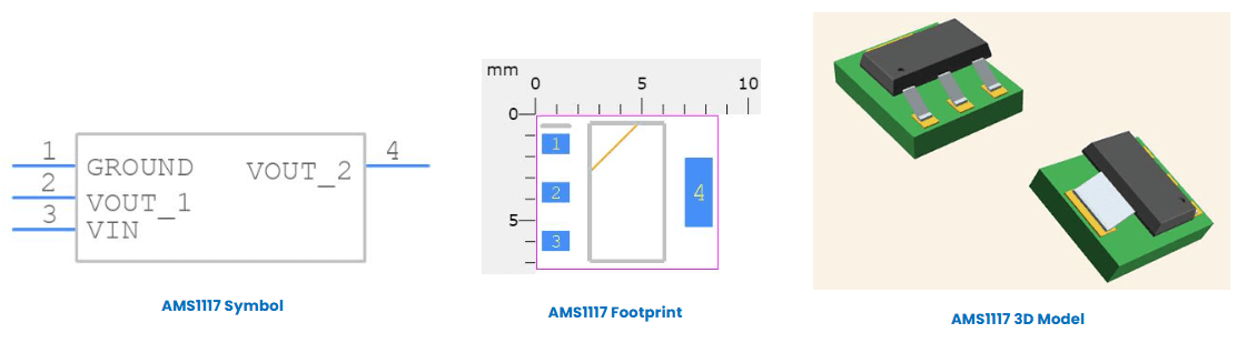 AMS1117 LDO Regulator CAD Models