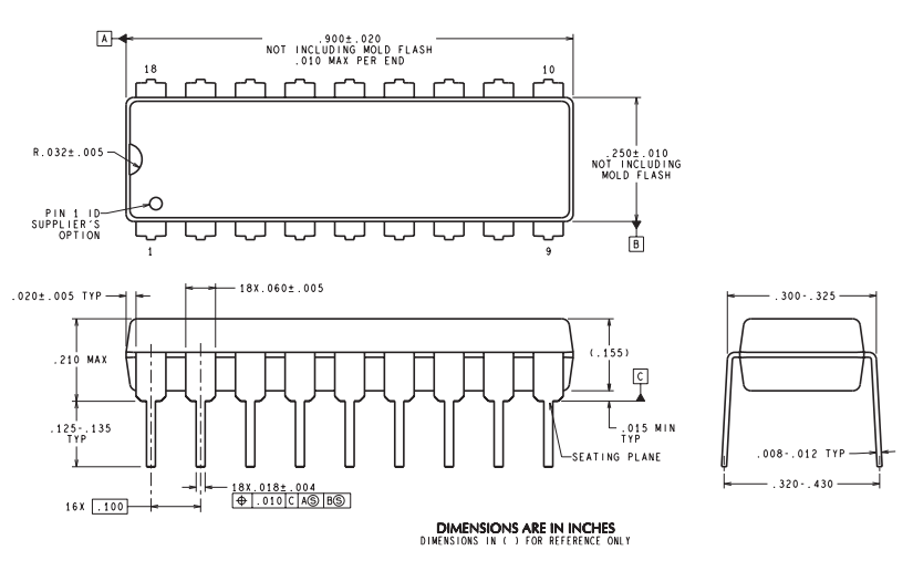 LM3915 Physical Dimension