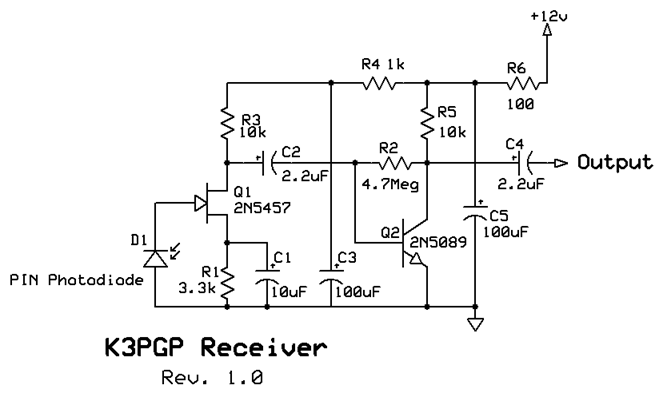  2N5089 as a Low-Noise Amplifier in a Photodiode Receiver