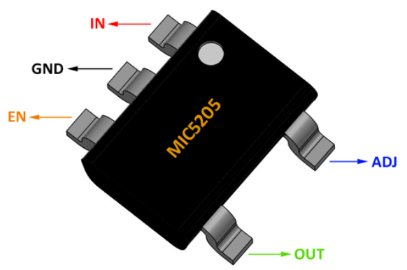 MIC5205 LDO Regulator Pinout Details