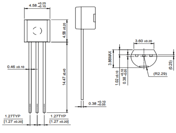 2SC945 Mechanical Dimensions