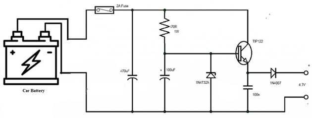 1N4732A as a Transistor Base Voltage Regulator