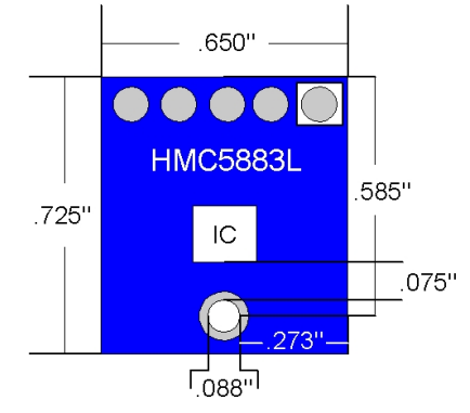 HMC5883L Mechanical Dimensions