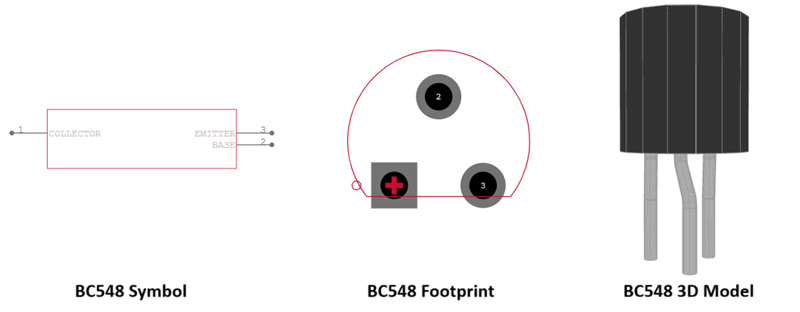 BC548 NPN Transistor CAD Models