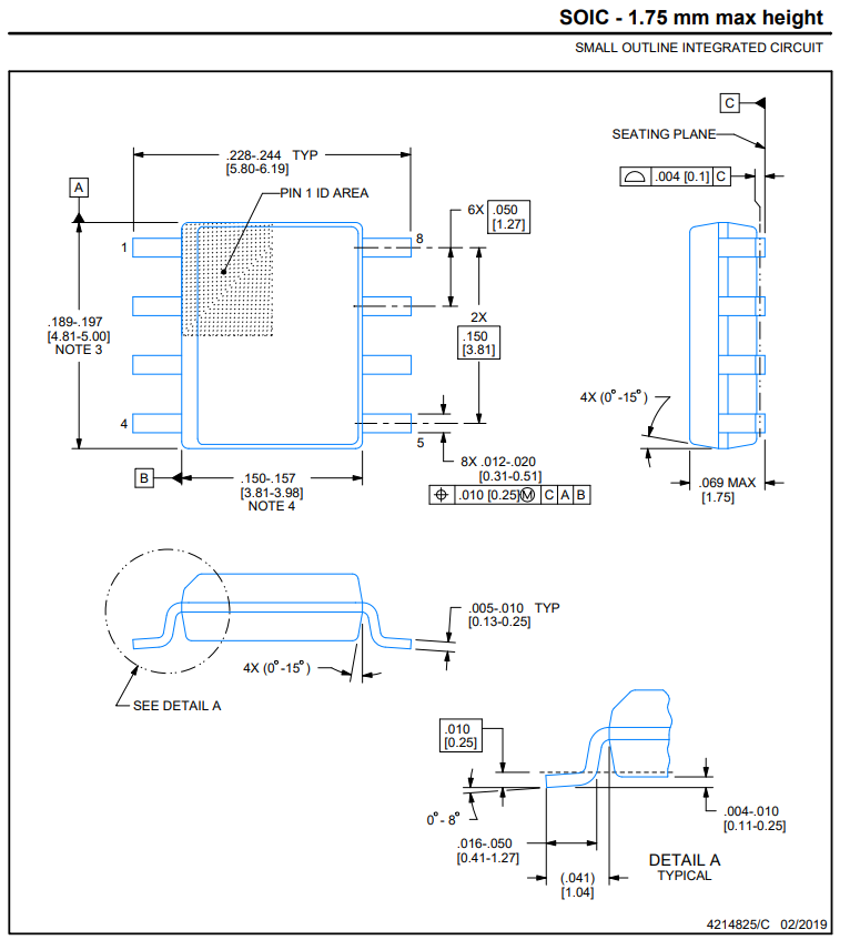 LM4562 Mechanical Drawing
