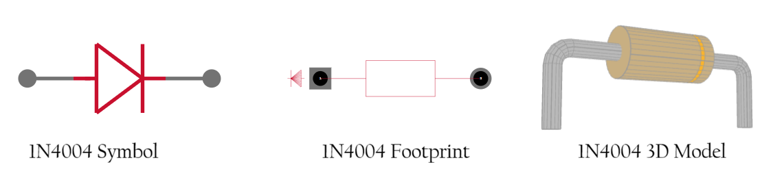 1N4004 Diode CAD Models