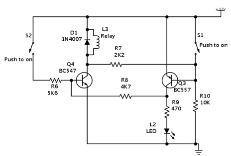 BC547 in a Latching Relay Driver Circuit