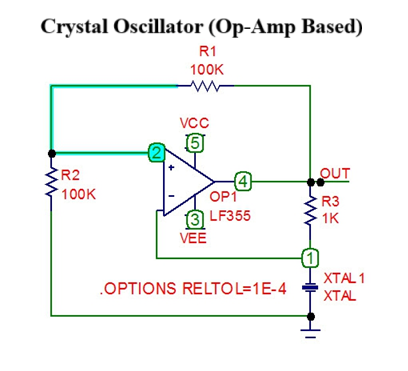 Crystal Oscillator (Op-Amp Based)