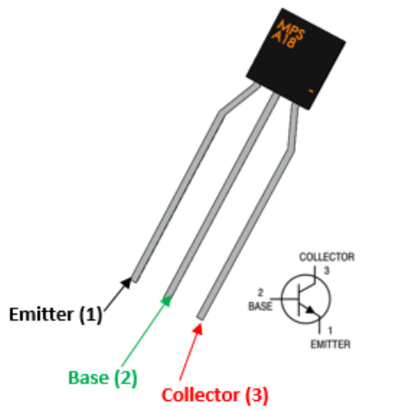 MPSA18 Transistor Pinout Config